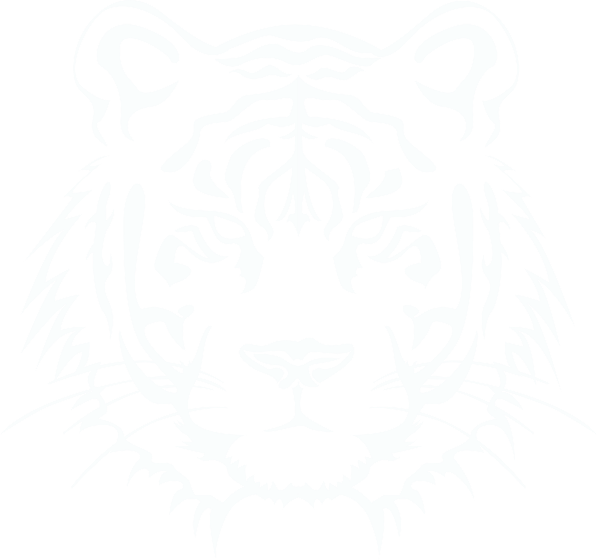 White Tiger Head Line Illustration